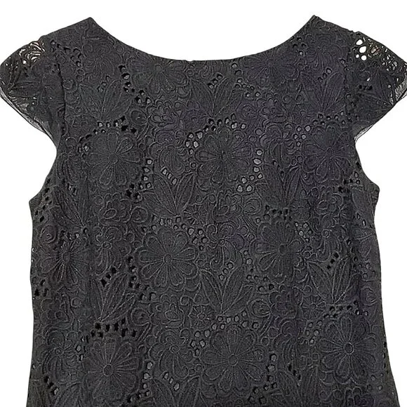 Lilly Pulitzer Jeanette Black Eyelet Cocktail Dress WedGuest/Party/Summer 10 - Picture 5 of 12